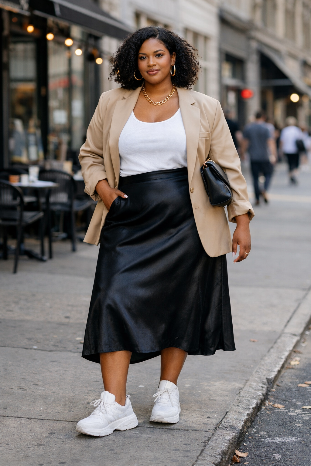 Linen midi dress with waist belt styled for midsize outfit ideas 2026 summer look