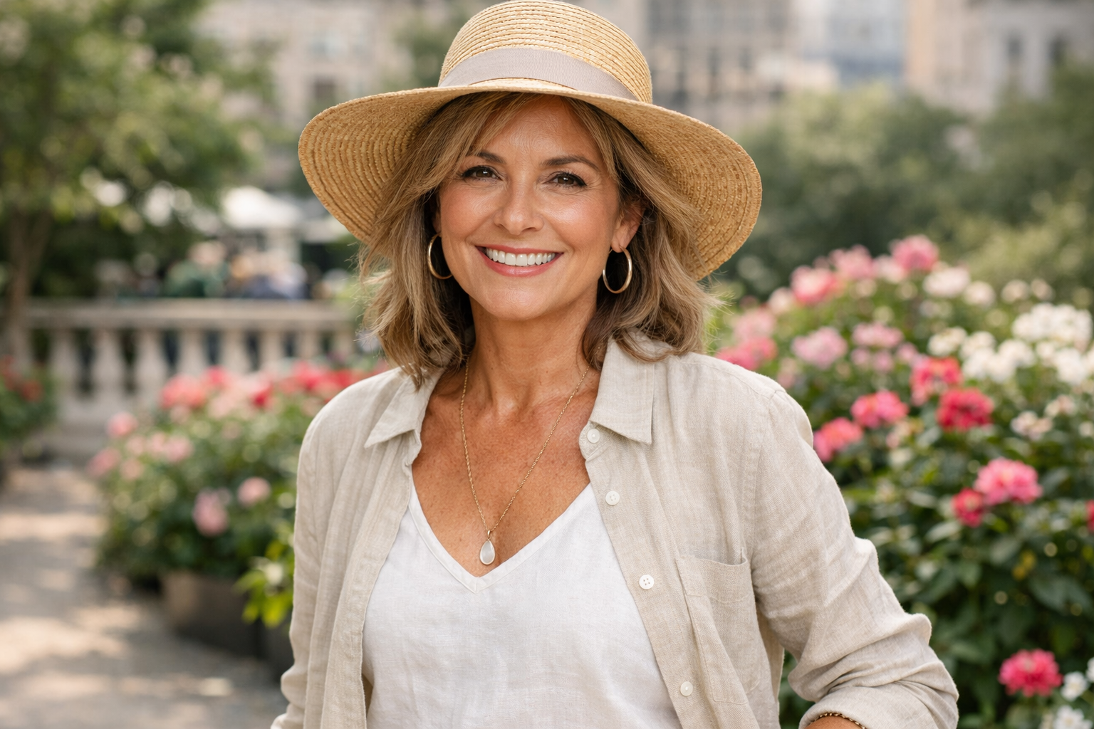 Stylish summer outfits women over 50 featuring breezy dresses and linen sets