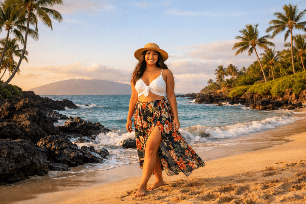 Hawaii vacation outfits with breezy sundresses, linen sets, and beach-ready sandals