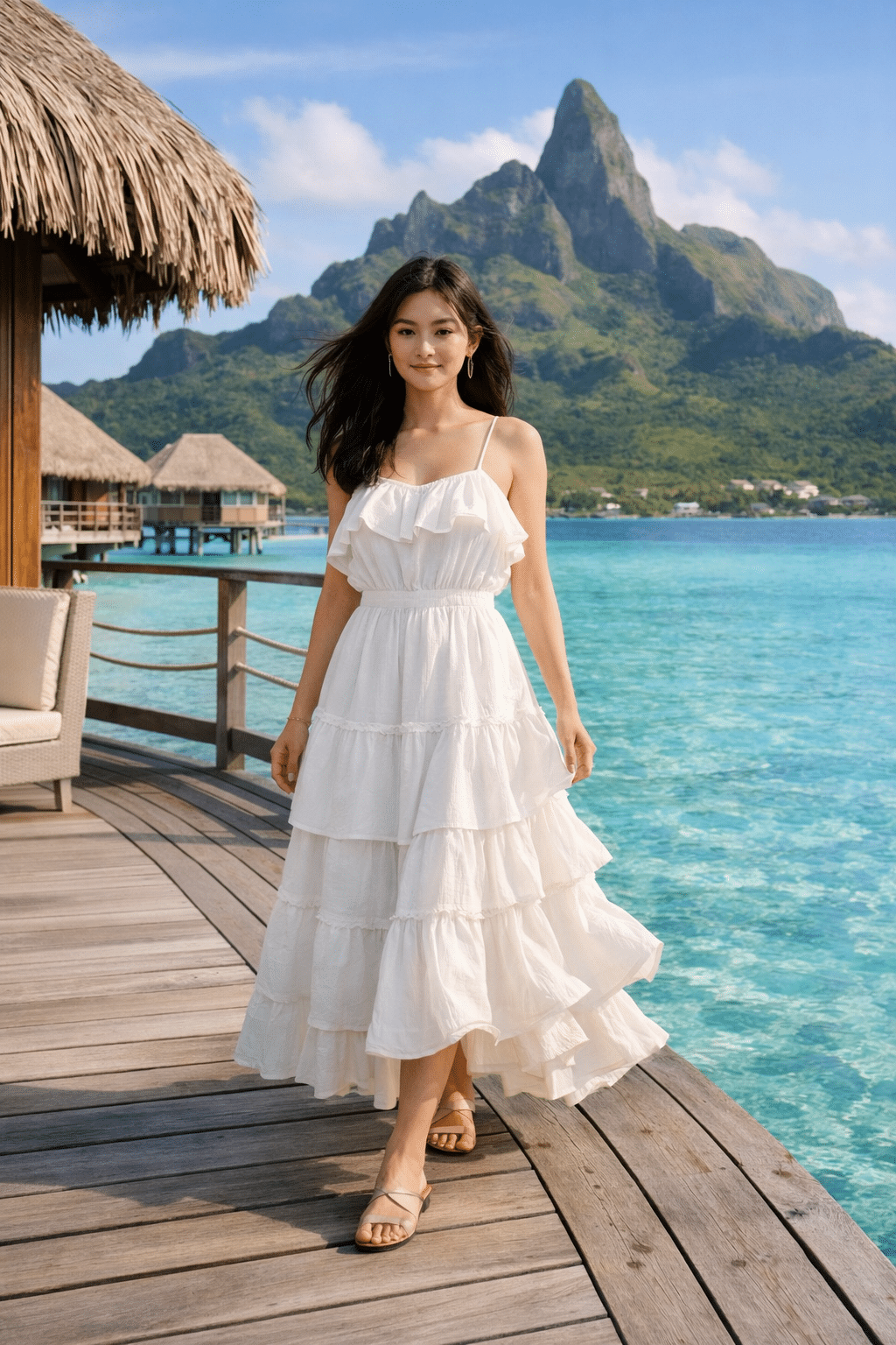 Stylish outfit for Bora Bora honeymoon outfits, perfect for romantic beach walks and tropical adventures.