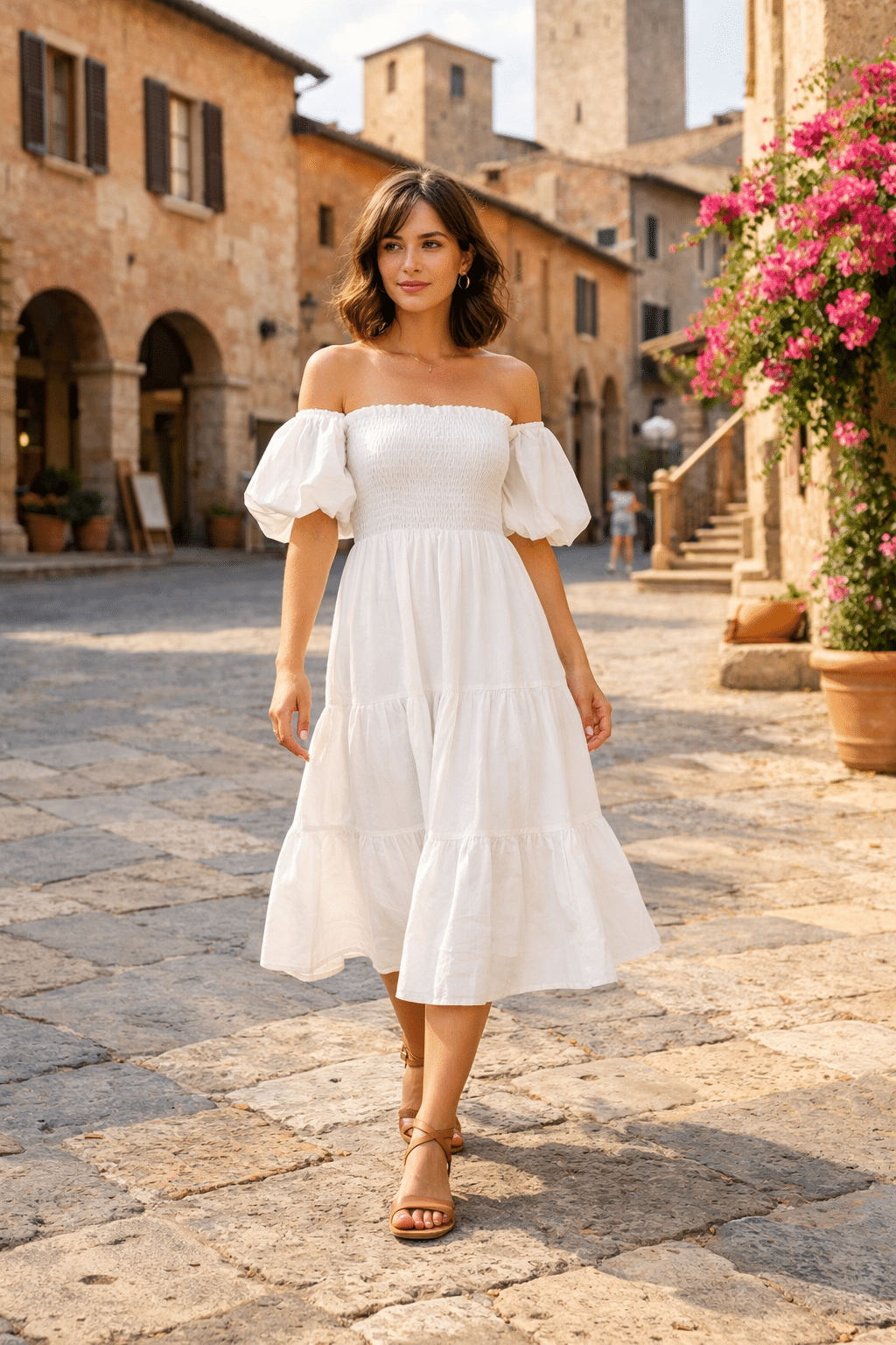 Stylish outfit perfect for Italy honeymoon outfits, showcasing elegance and romance for your dream destination.