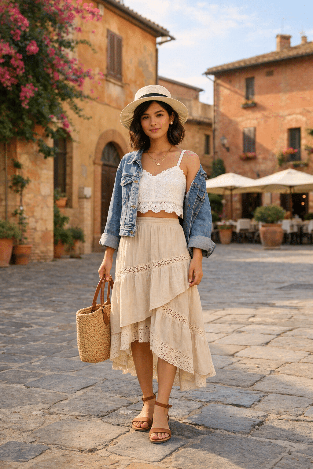 Chic petite Italy outfits featuring a stylish ensemble perfect for exploring Italian destinations.