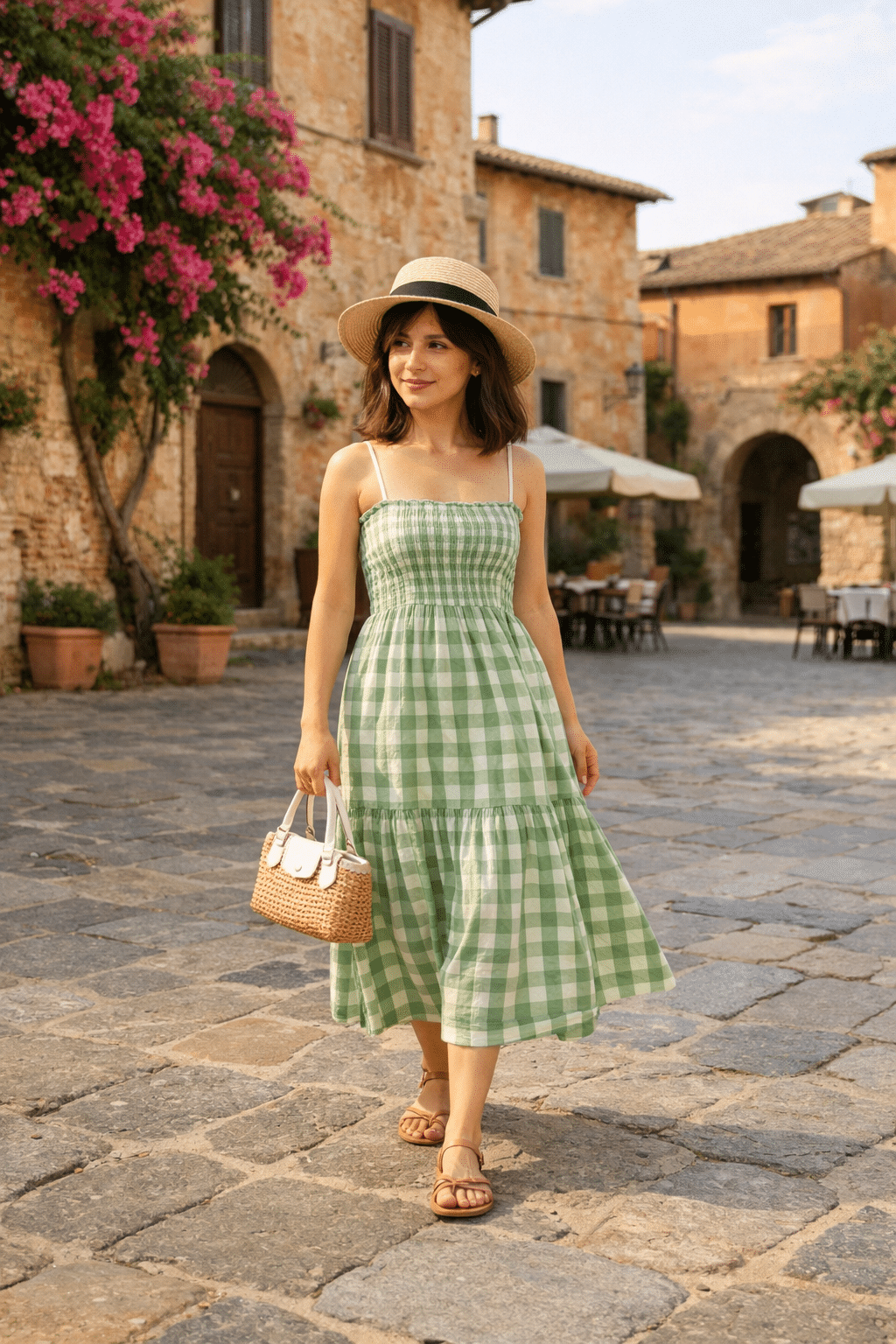 Stylish outfit showcasing petite Italy outfits in a scenic destination setting.
