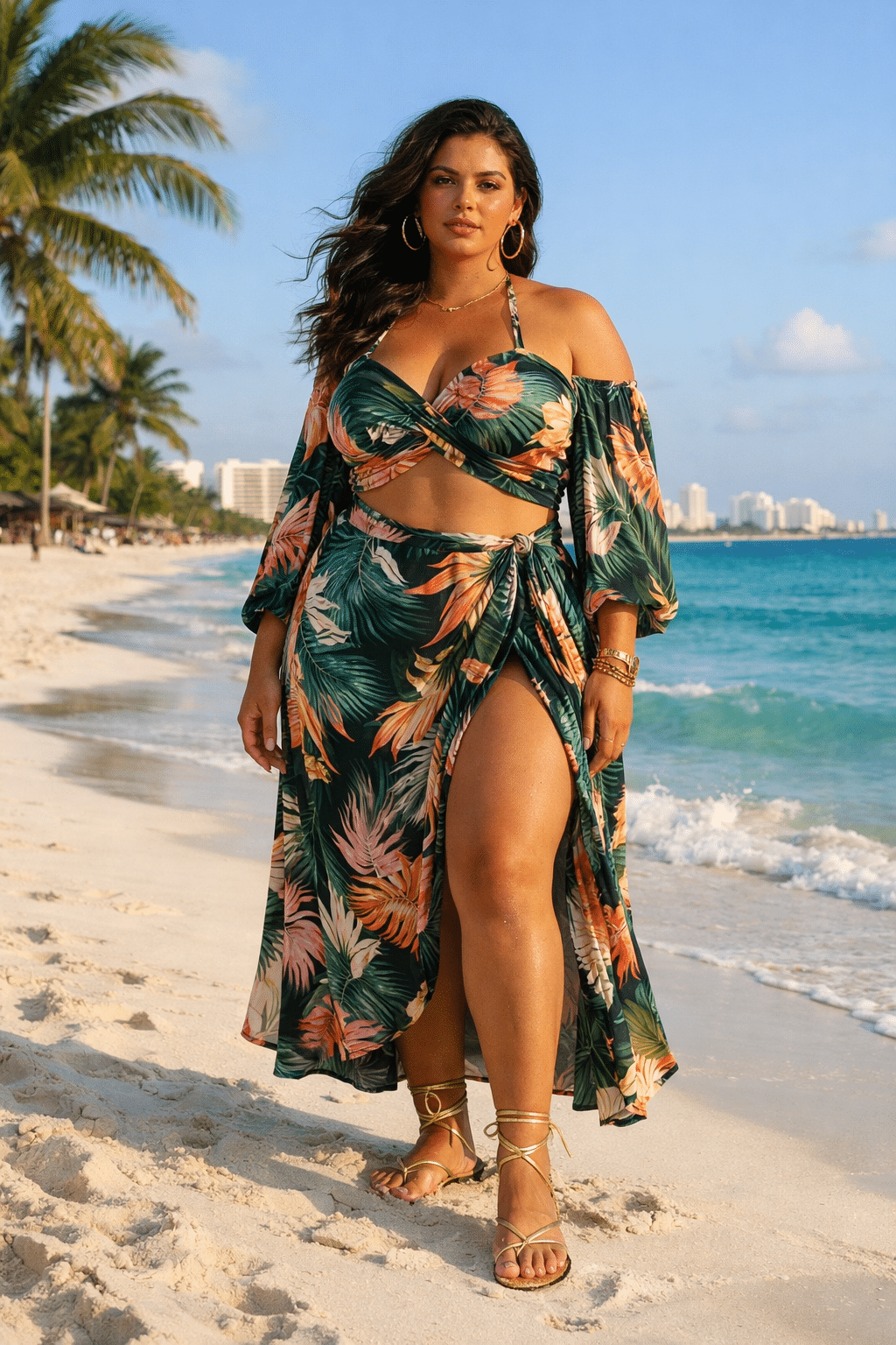 Plus size Cancun outfits featuring a trendy ensemble perfect for seaside strolls and vibrant nightlife. Plus size Cancun outfits featuring a trendy ensemble perfect for seaside strolls and vibrant nightlife.