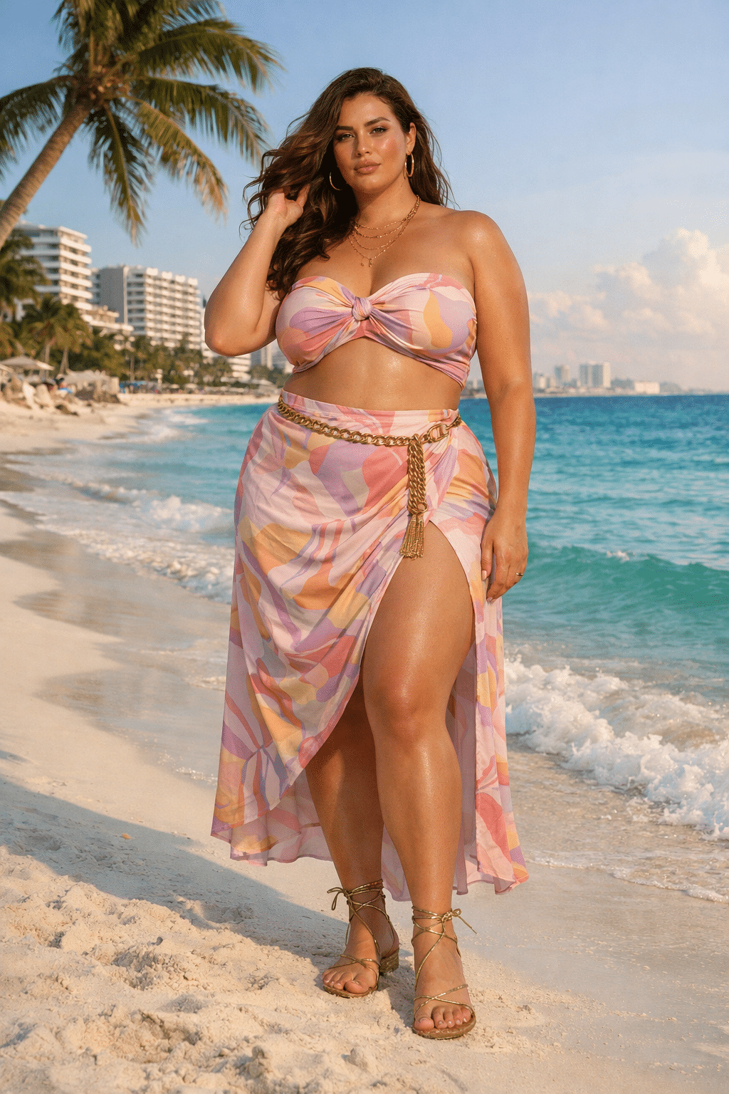 Plus size Cancun outfits perfect for a chic beach day, featuring vibrant colors and trendy accessories. Plus size Cancun outfits perfect for a chic beach day, featuring vibrant colors and trendy accessories.