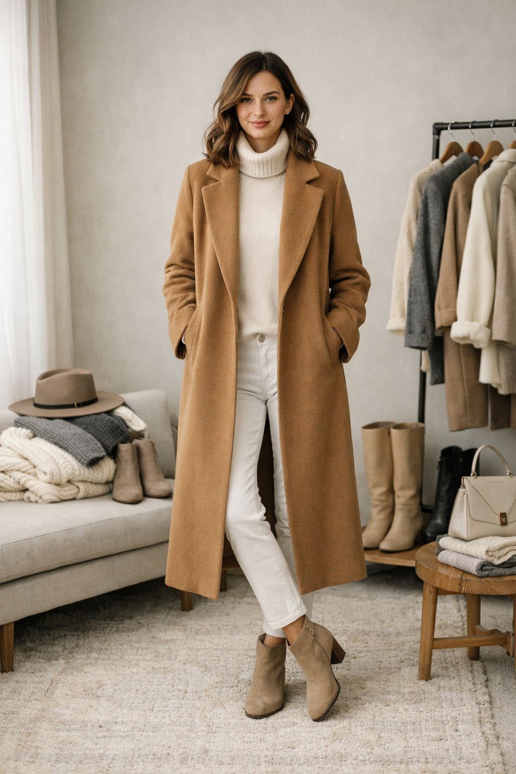 Long camel wool coat for european winter capsule wardrobe in destination, sleek layering for cold days Long camel wool coat for european winter capsule wardrobe in destination, sleek layering for cold days